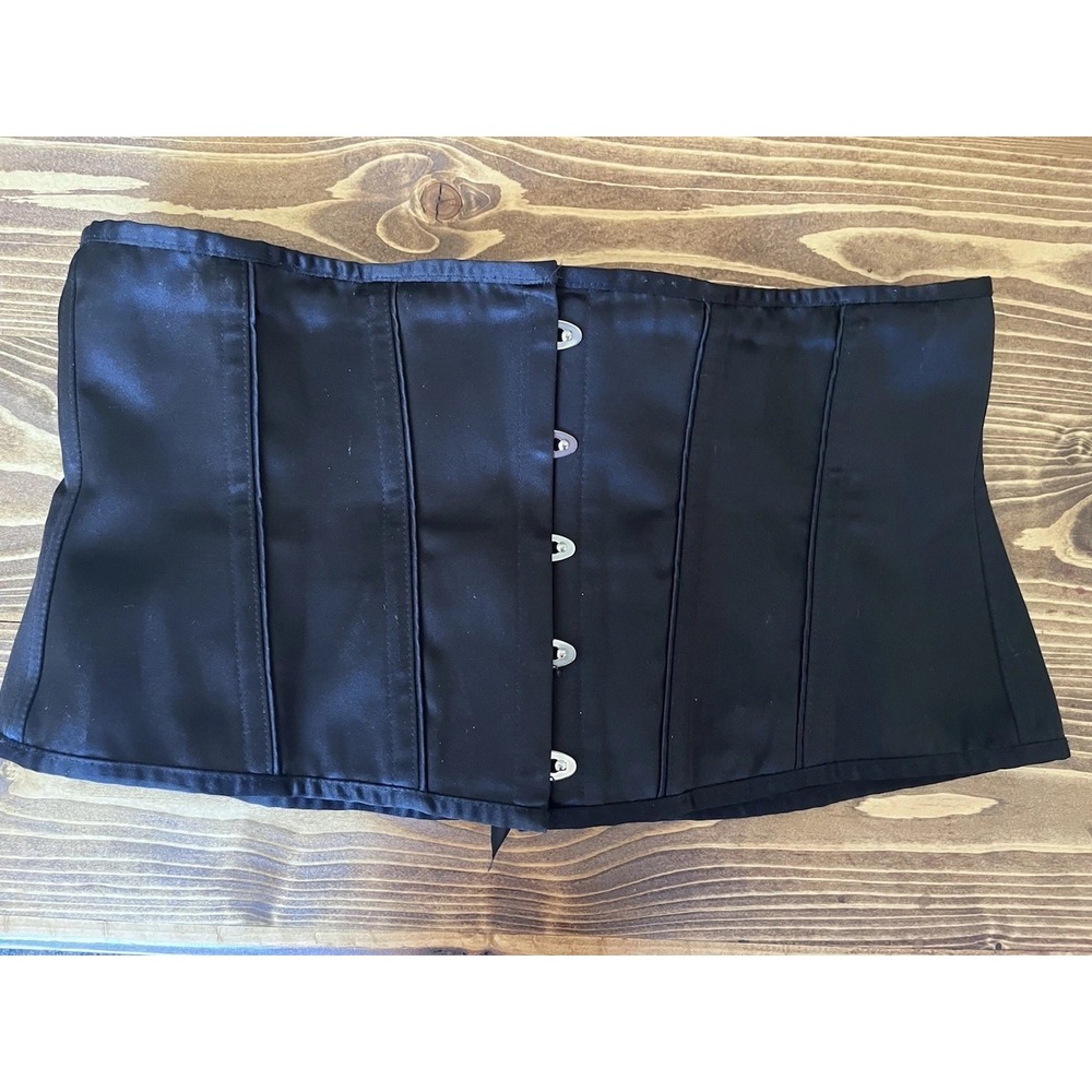 Corset Story Womens Size UK 22 Black Boned Underbust Gothic EUC Steel Bones